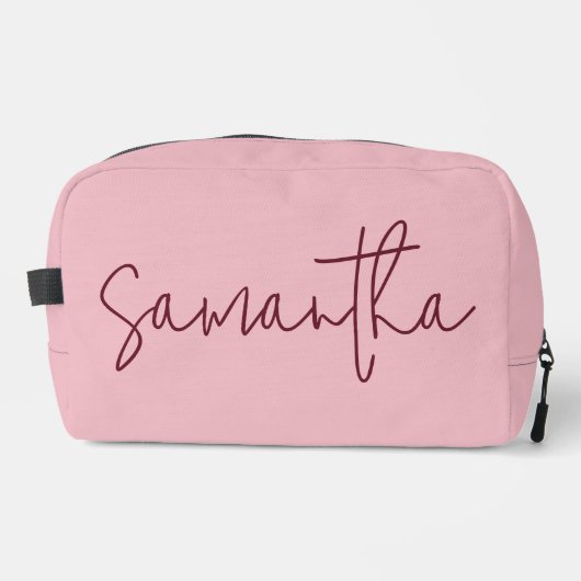 Personalized Pink Bridesmaid Makeup Bag for Her ドップキット (正面)