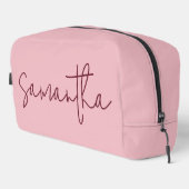 Personalized Pink Bridesmaid Makeup Bag for Her ドップキット (右コーナー)