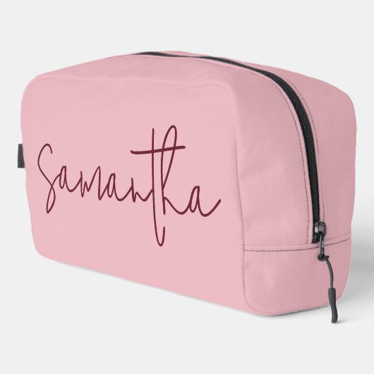 Personalized Pink Bridesmaid Makeup Bag for Her ドップキット (右コーナー)