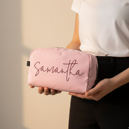 Personalized Pink Bridesmaid Makeup Bag for Her ドップキット