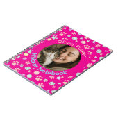 Personalized Pink Cat Photo & Name Spiral Notebook ノートブック (左側)