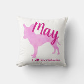 Personalized Pink Chihuahua Throw Pillow チワワ クッション (正面)