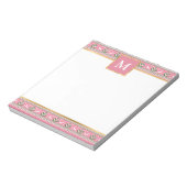 Personalized Pink Christmas Fair Isle ノートパッド (回転)