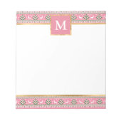 Personalized Pink Christmas Fair Isle ノートパッド (正面)