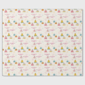 Personalized Pink Confetti Floating Birthday Cake ラッピングペーパー (フラット)