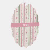 Personalized Pink Coquette Auntie Holiday オーナメントカード (右)