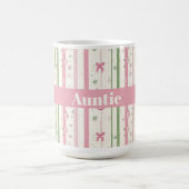 Personalized Pink Coquette Auntie Holiday コーヒーマグカップ (中央)