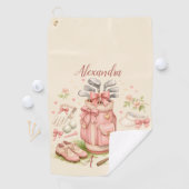 Personalized Pink Coquette Golf Monogram ゴルフタオル (インサイチュ)