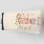 Personalized Pink Coquette Golf Monogram ゴルフヘッドカバー (正面)