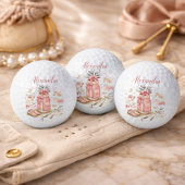 Personalized Pink Coquette Golf Monogram ゴルフボール