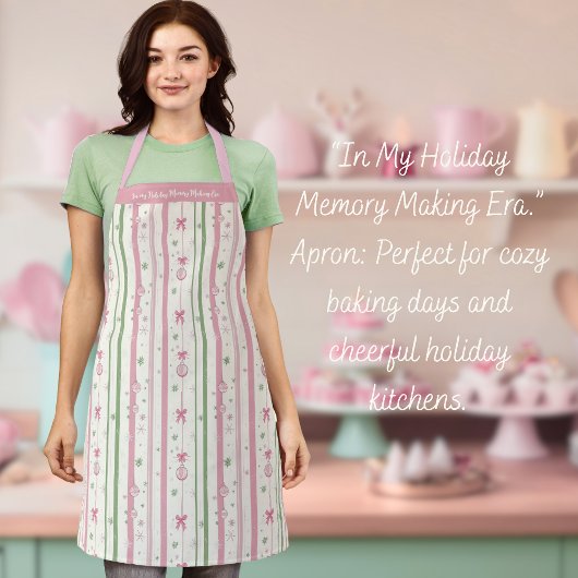 Personalized Pink Coquette Holiday Era エプロン