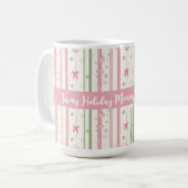 Personalized Pink Coquette Holiday Era コーヒーマグカップ (正面左)