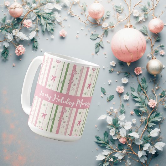 Personalized Pink Coquette Holiday Era コーヒーマグカップ