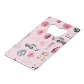 Personalized Pink Coquette Retro Cute Teddy Bear クレジットカード栓抜き (裏面アングル)