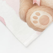 Personalized Pink Coquette Retro Cute Teddy Bear  フリースブランケット (角)