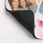 Personalized Pink Coquette Retro Cute Teddy Bear  マウスパッド (コーナー)