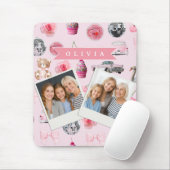 Personalized Pink Coquette Retro Cute Teddy Bear  マウスパッド (マウス)