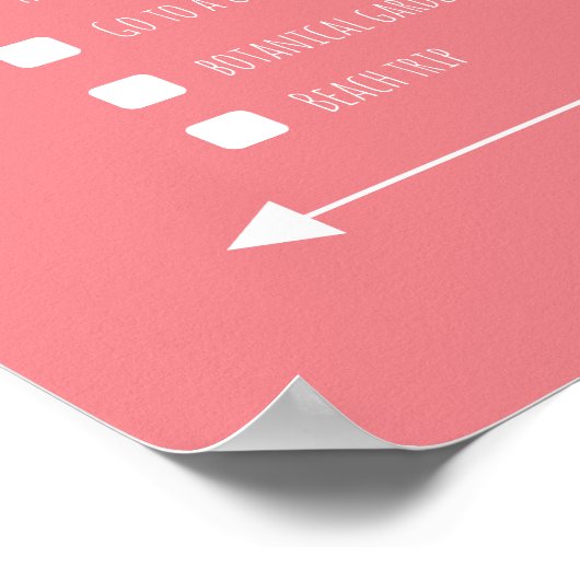 Personalized pink couple's adventure list poster ポスター (角)