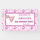 Personalized Pink Cowgirl Birthday Party  横断幕 (横)
