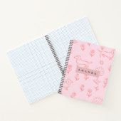 Personalized Pink Dachshund and Flower ノートブック (内部)