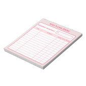 Personalized Pink Daily Workout Schedule Notepad ノートパッド (回転)