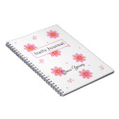 Personalized Pink Daisy Daily Journal Custom Name ノートブック (右側)