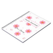 Personalized Pink Daisy Daily Journal Custom Name ノートブック (左側)