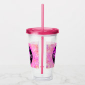 Personalized Pink Dinosaur Hide アクリルタンブラー (右)