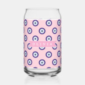 Personalized Pink Evil Eye Pattern Gifts With Name ガラス缶 (正面)