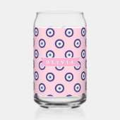 Personalized Pink Evil Eye Pattern Gifts With Name ガラス缶 (裏面)