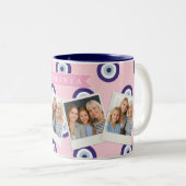 Personalized Pink Evil Eye Pattern Gifts With Name ツートーンマグカップ (正面右)