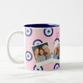 Personalized Pink Evil Eye Pattern Gifts With Name ツートーンマグカップ (左)