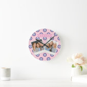 Personalized Pink Evil Eye Pattern Gifts With Name ラウンド壁時計 (ホーム)