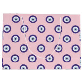 Personalized Pink Evil Eye Pattern Gifts With Name ラージペーパーバッグ (裏面)