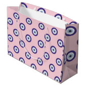 Personalized Pink Evil Eye Pattern Gifts With Name ラージペーパーバッグ (裏面アングル)