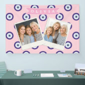 Personalized Pink Evil Eye Pattern Gifts With Name 横断幕 (トレードショー)