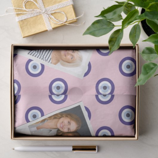 Personalized Pink Evil Eye Pattern Gifts With Name 薄葉紙 (ギフト)
