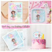Personalized Pink Fairy on a Cloud Paper Plate ペーパープレート