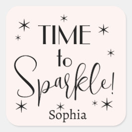 Personalized Pink Festive Christmas Gift Label  スクエアシール