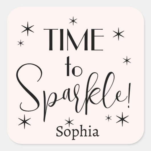 Personalized Pink Festive Christmas Gift Label  スクエアシール (正面)