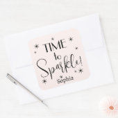 Personalized Pink Festive Christmas Gift Label  スクエアシール (封筒)
