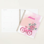 Personalized Pink Floral Bicycle Weekly Planner プランナー手帳 (ディスプレー)