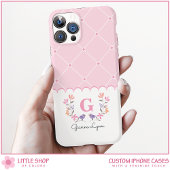 Personalized Pink Floral Case-Mate iPhoneケース