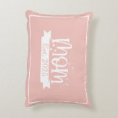 Personalized Pink Floral First Mother's Day  アクセントクッション (裏面(縦))