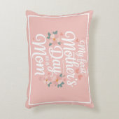 Personalized Pink Floral First Mother's Day  アクセントクッション (正面(垂直))