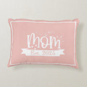 Personalized Pink Floral First Mother's Day  アクセントクッション (裏面)