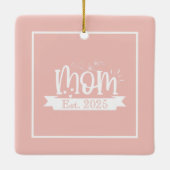 Personalized Pink Floral First Mother's Day  セラミックオーナメント (裏面)