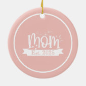 Personalized Pink Floral First Mother's Day  セラミックオーナメント (裏面)