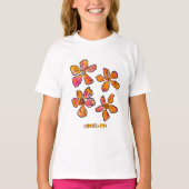 Personalized Pink Floral Pop Art  Tシャツ (正面)