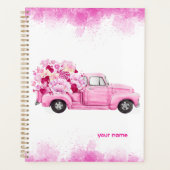 Personalized Pink Floral Truck Planner プランナー手帳 (正面)